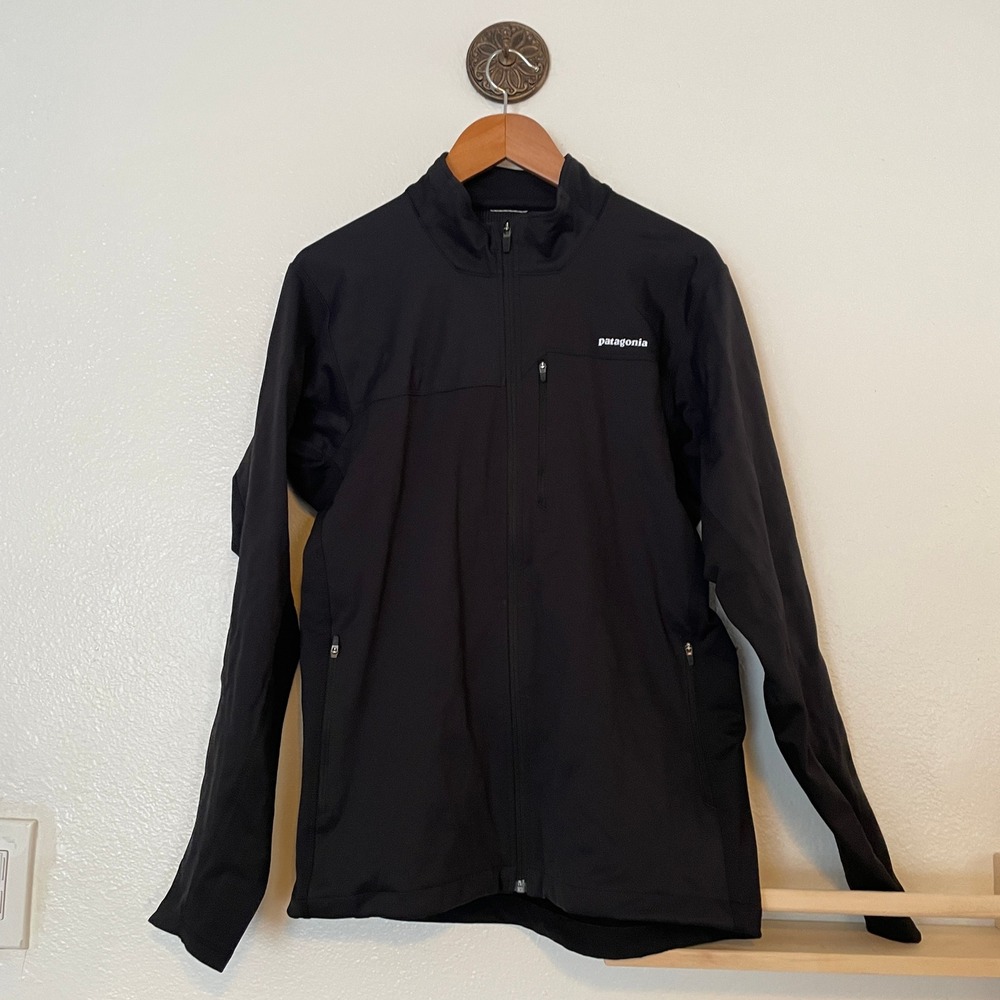 Patagonia Mens Adze Softshell Jacket Black Full Zip Windproof‎ Sz M